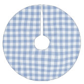 Überprüftes blaues Gingham-Classic-Muster Polyester Weihnachtsbaumdecke (Vorderseite)