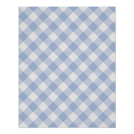 Überprüftes blaues Gingham-Classic-Muster Poster (Vorderseite)