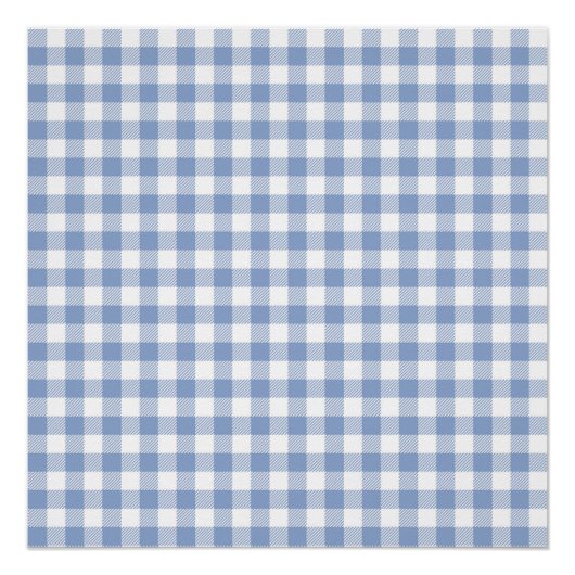 Überprüftes blaues Gingham-Classic-Muster Poster (Vorderseite)