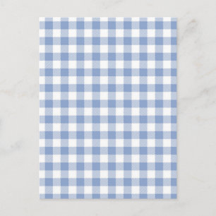 Überprüftes blaues Gingham-Classic-Muster Postkarte