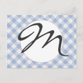 Überprüftes blaues Gingham-Classic-Muster Postkarte (Vorderseite)