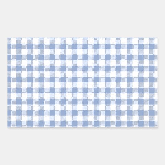 Überprüftes blaues Gingham-Classic-Muster Rechteckiger Aufkleber (Vorderseite)