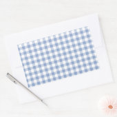 Überprüftes blaues Gingham-Classic-Muster Rechteckiger Aufkleber (Umschlag)