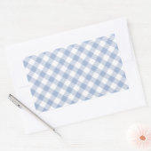 Überprüftes blaues Gingham-Classic-Muster Rechteckiger Aufkleber (Umschlag)
