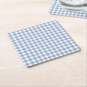 Überprüftes blaues Gingham-Classic-Muster Rechteckiger Pappuntersetzer (angewinkelt)