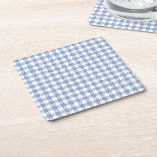 Überprüftes blaues Gingham-Classic-Muster Rechteckiger Pappuntersetzer (angewinkelt)