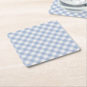 Überprüftes blaues Gingham-Classic-Muster Rechteckiger Pappuntersetzer (angewinkelt)