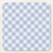 Überprüftes blaues Gingham-Classic-Muster Rechteckiger Pappuntersetzer (Vorderseite)