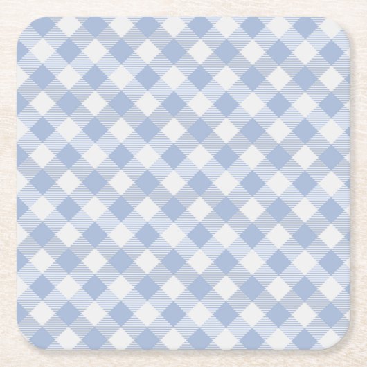 Überprüftes blaues Gingham-Classic-Muster Rechteckiger Pappuntersetzer (Vorderseite)
