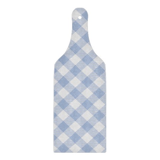 Überprüftes blaues Gingham-Classic-Muster Schneidebrett (Vorderseite)