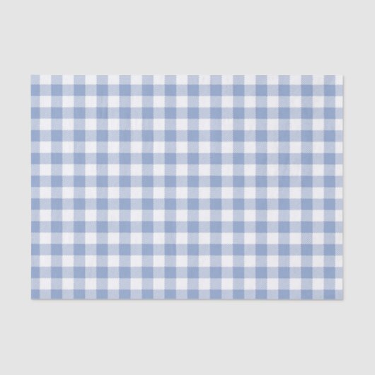 Überprüftes blaues Gingham-Classic-Muster Seidenpapier (Vorderseite)