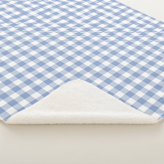 Überprüftes blaues Gingham-Classic-Muster Sherpadecke (3/4)