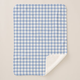 Überprüftes blaues Gingham-Classic-Muster Sherpadecke