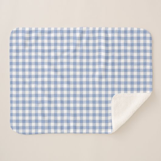 Überprüftes blaues Gingham-Classic-Muster Sherpadecke (Vorderseite (Horizontal))