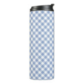 Überprüftes blaues Gingham-Classic-Muster Thermosbecher (Nach links gedreht)