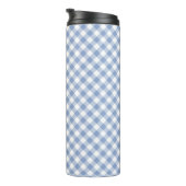 Überprüftes blaues Gingham-Classic-Muster Thermosbecher (Nach rechts gedreht)