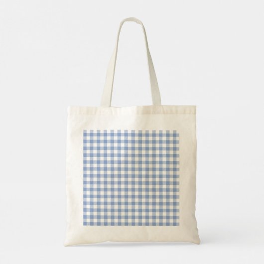 Überprüftes blaues Gingham-Classic-Muster Tragetasche (Rückseite)
