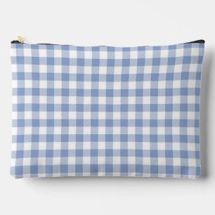 Überprüftes blaues Gingham-Classic-Muster Zubehörtasche