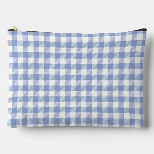 Überprüftes blaues Gingham-Classic-Muster Zubehörtasche (Vorderseite)