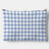 Überprüftes blaues Gingham-Classic-Muster Zubehörtasche (Rückseite)