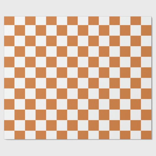 Überprüftes Karo Prüfmuster Orange Geschenkpapier (Flach)