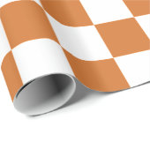 Überprüftes Karo Prüfmuster Orange Geschenkpapier (Rolleneckpunkt)