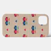 Überprüftes Muster mit Liebeeulen Case-Mate iPhone Hülle (Rückseite (Horizontal))