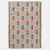 Überprüftes Muster mit Liebeeulen Decke (Vorderseite Vertikal)