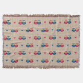 Überprüftes Muster mit Liebeeulen Decke (Vorderseite)