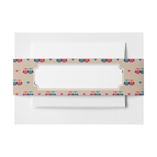 Überprüftes Muster mit Liebeeulen Einladungsbanderole (Vorderseite Beispiel)