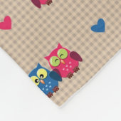 Überprüftes Muster mit Liebeeulen Fleecedecke (Ecke)