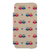 Überprüftes Muster mit Liebeeulen Incipio iPhone Geldbeutel-Hülle (Folio Vorderseite)