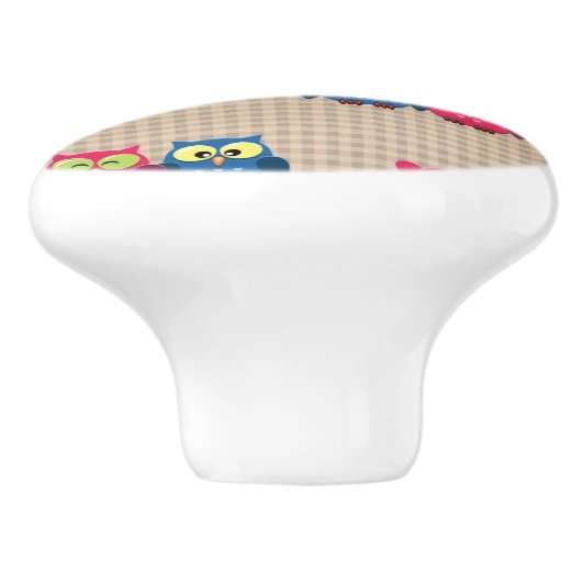 Überprüftes Muster mit Liebeeulen Keramikknauf (Seitenansicht)