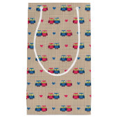 Überprüftes Muster mit Liebeeulen Kleine Geschenktüte (Vorderseite)