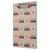 Überprüftes Muster mit Liebeeulen Klemmbrett (Links)