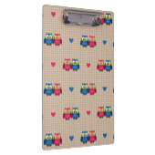 Überprüftes Muster mit Liebeeulen Klemmbrett (Rechts)