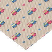 Überprüftes Muster mit Liebeeulen Kurzer Tischläufer (Ecke)