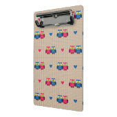 Überprüftes Muster mit Liebeeulen Mini Klemmbrett (Gewinkelt2)