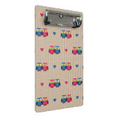 Überprüftes Muster mit Liebeeulen Mini Klemmbrett (Schrägansicht)