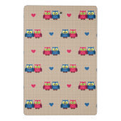 Überprüftes Muster mit Liebeeulen Mini Klemmbrett (Rückseite)