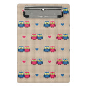 Überprüftes Muster mit Liebeeulen Mini Klemmbrett (Vorderseite)