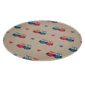 Überprüftes Muster mit Liebeeulen Schneidebrett (Ecke)