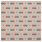 Überprüftes Muster mit Liebeeulen Stoff (Muster)