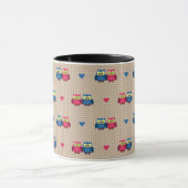 Überprüftes Muster mit Liebeeulen Tasse (Zentrum)
