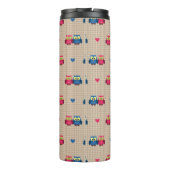 Überprüftes Muster mit Liebeeulen Thermosbecher (Rückseite)