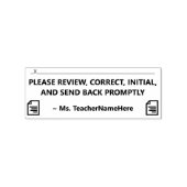 Überprüfung der Schularbeit und Name der Briefmark Gummistempel (Prägung)