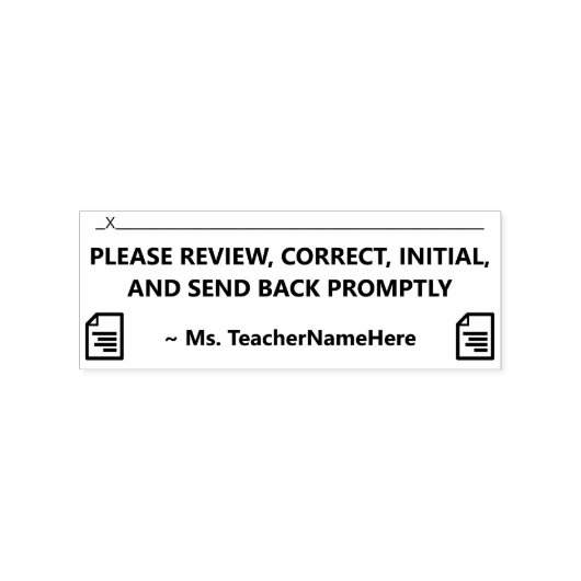 Überprüfung der Schularbeit und Name der Briefmark Gummistempel (Prägung)