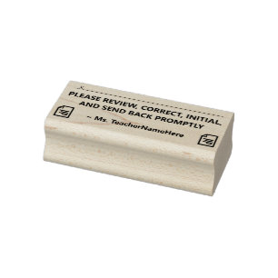 Überprüfung der Schularbeit und Name der Briefmark Gummistempel