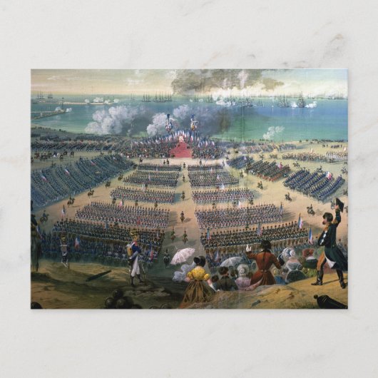 Überprüfung der Truppen Postkarte (Vorderseite)