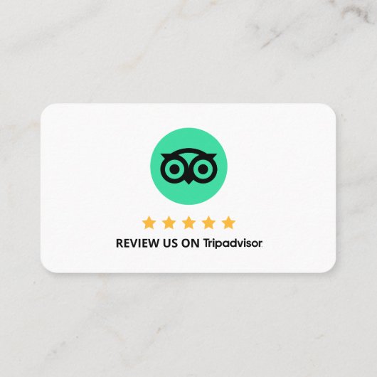 Überprüfung des QR-Codes durch den Tripadvisor Visitenkarte (Rückseite)